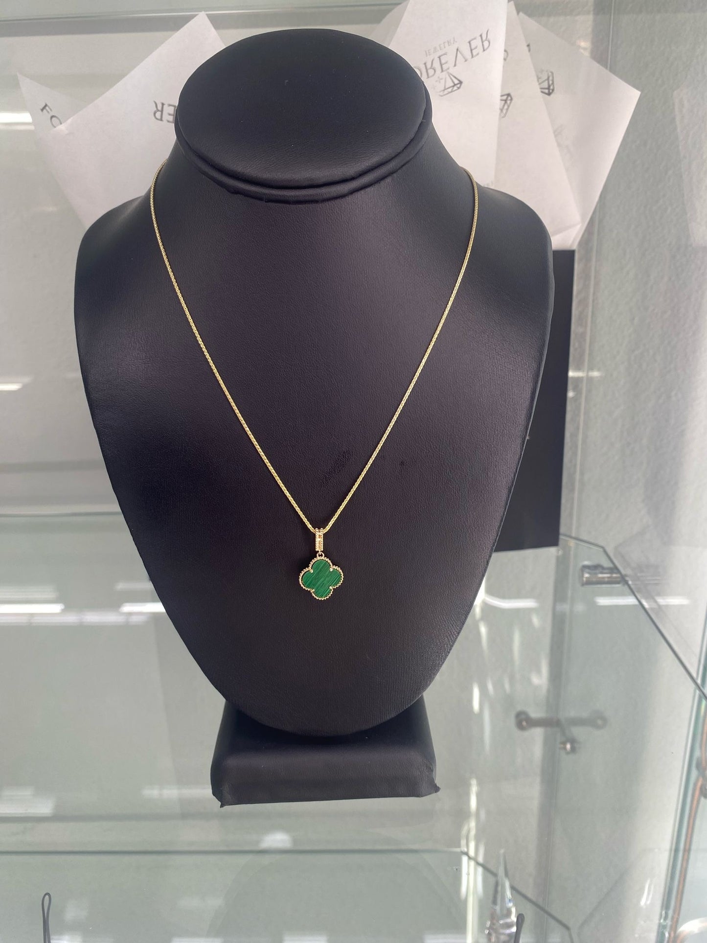 14K Green Flower Necklace