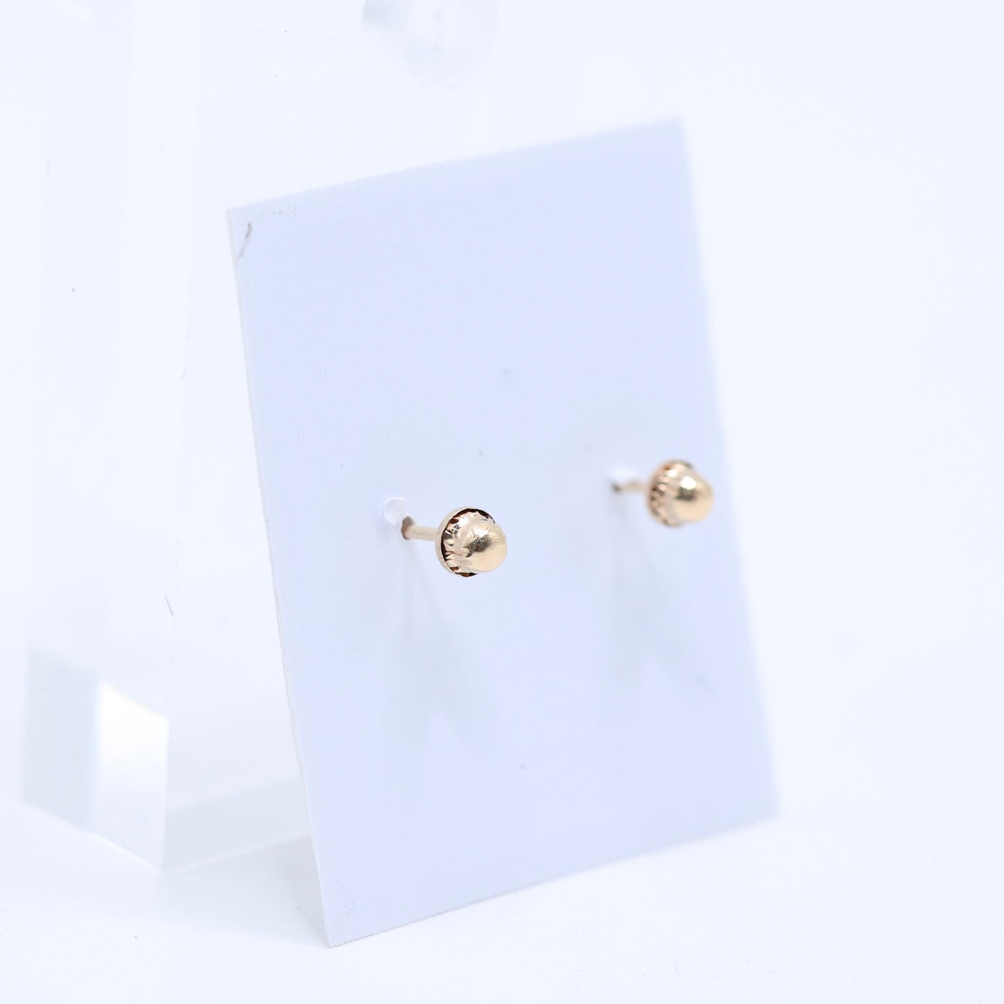 14KT GOLD SUN FACE SCREW ON EARRINGS