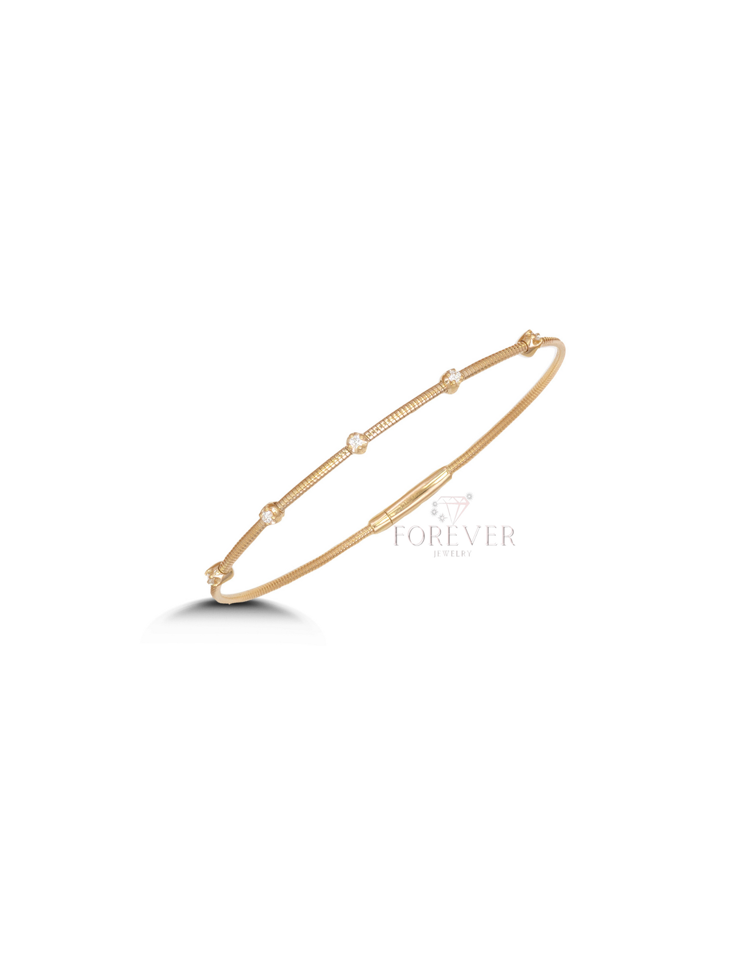 14K YELLOW GOLD DIAMOND FLEX BANGLE