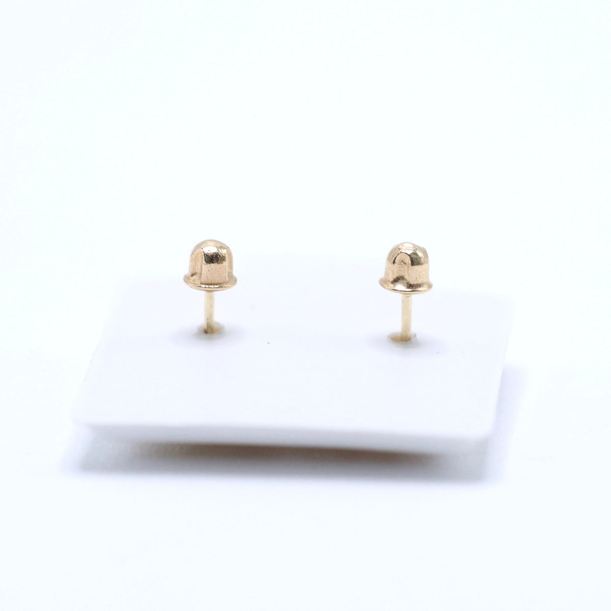 14KT GOLD 3 TONE OVAL ROSE EARRING WITH CZ STONES