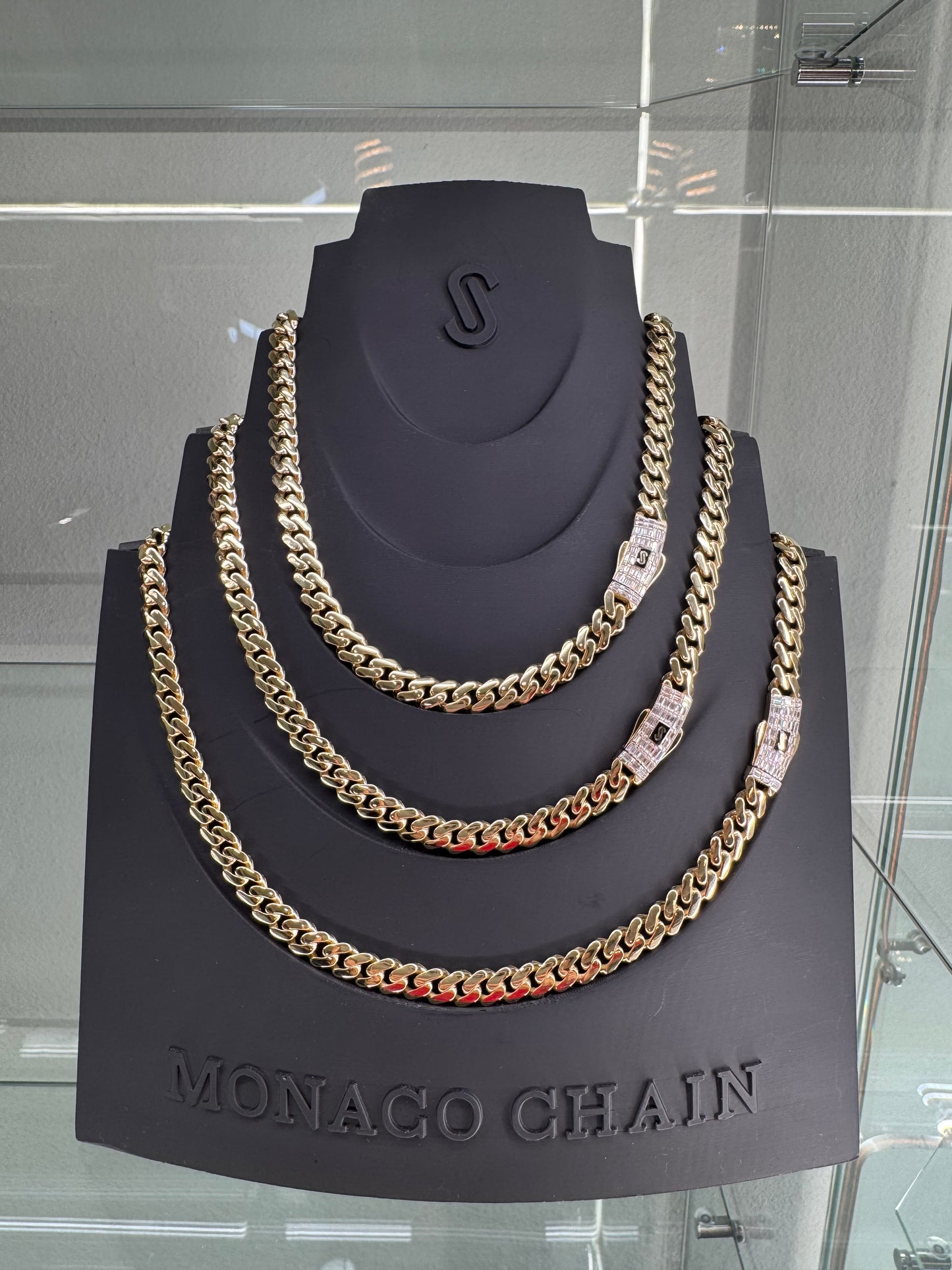 14K Gold Classic Monaco Chain 8mm