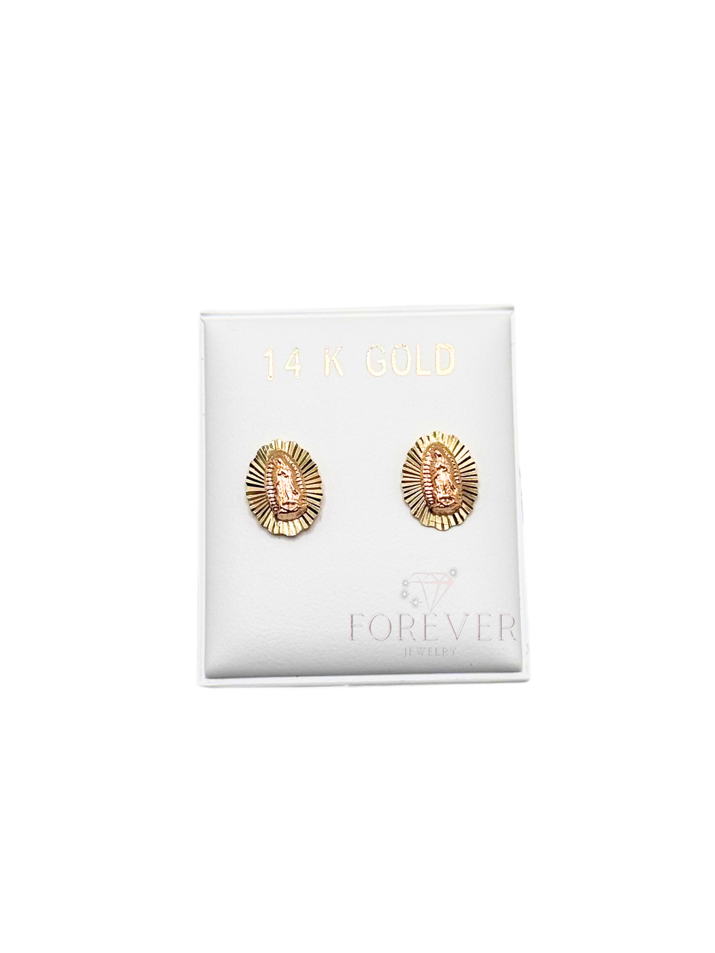 14KT GOLD VIRGIN GUADALUPE EARRINGS