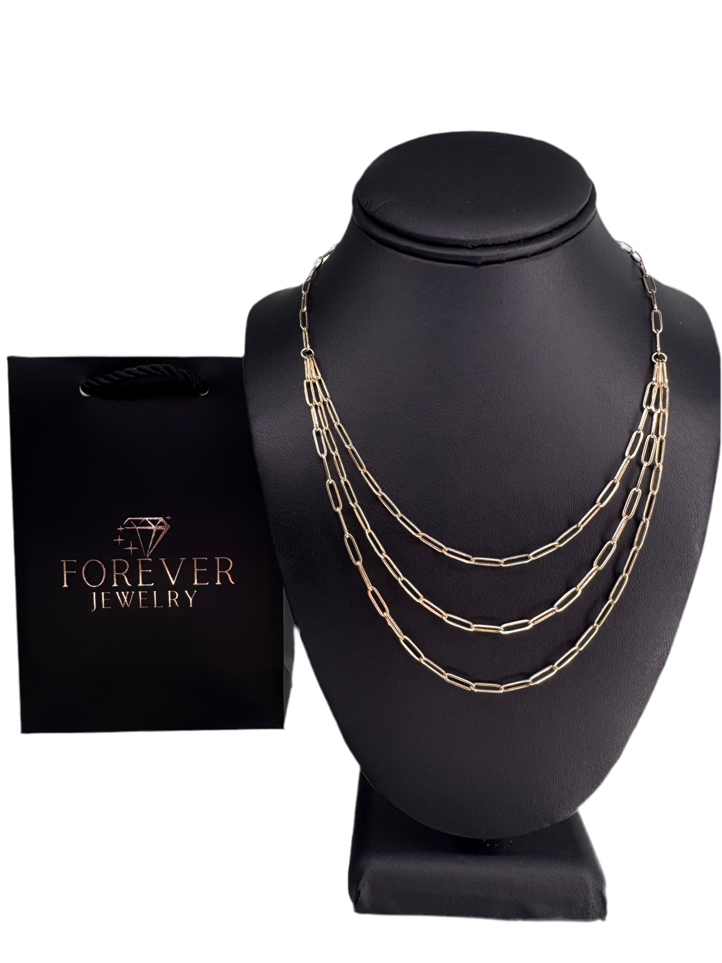 14K Gold 3 Necklaces in 1