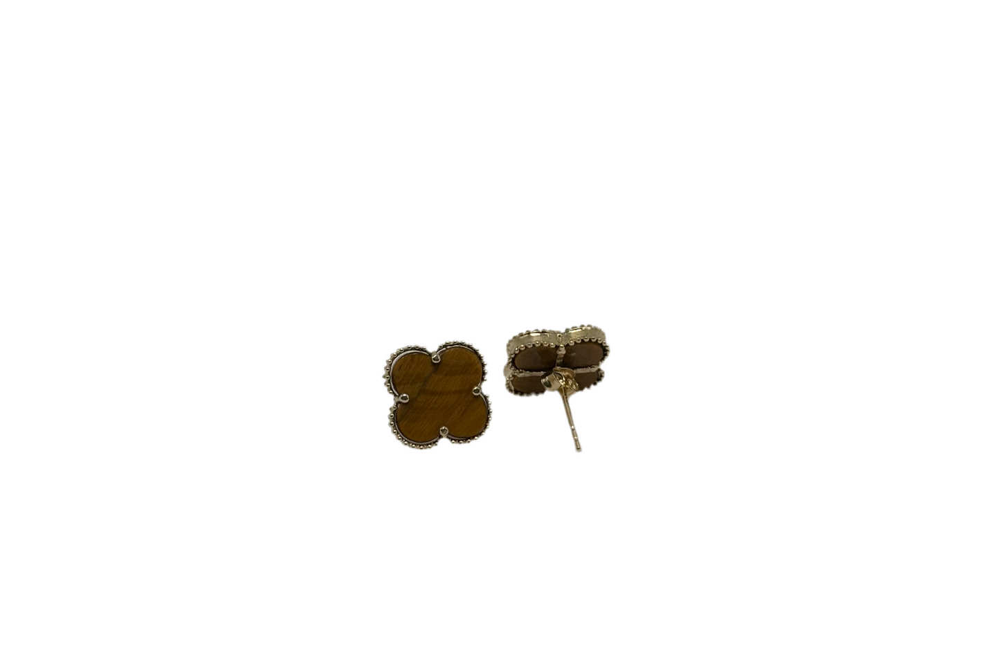 14K BROWN FLOWER EARRINGS