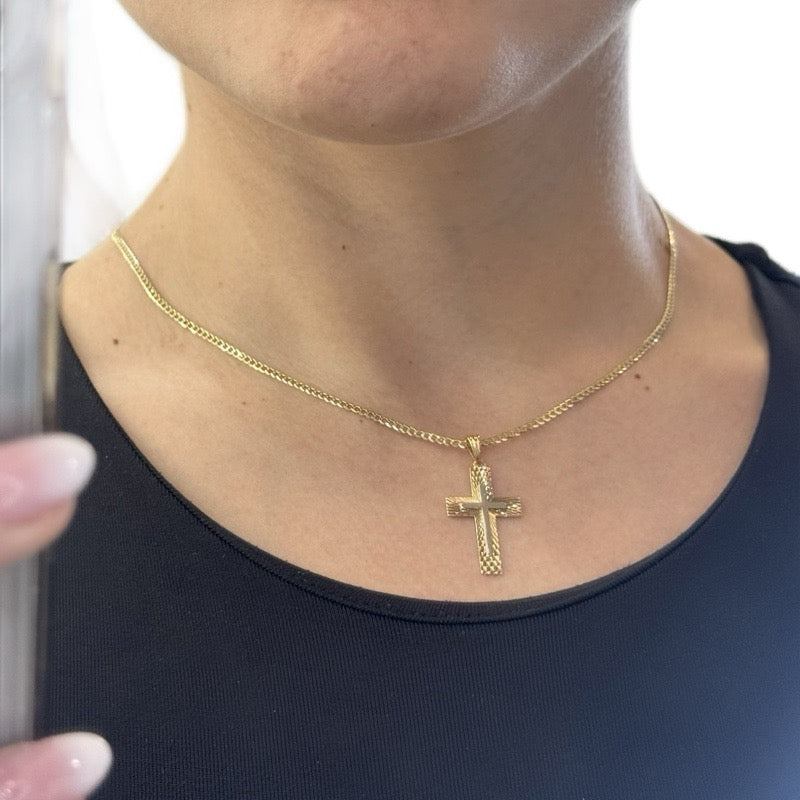 14K Gold Cross with Chain
