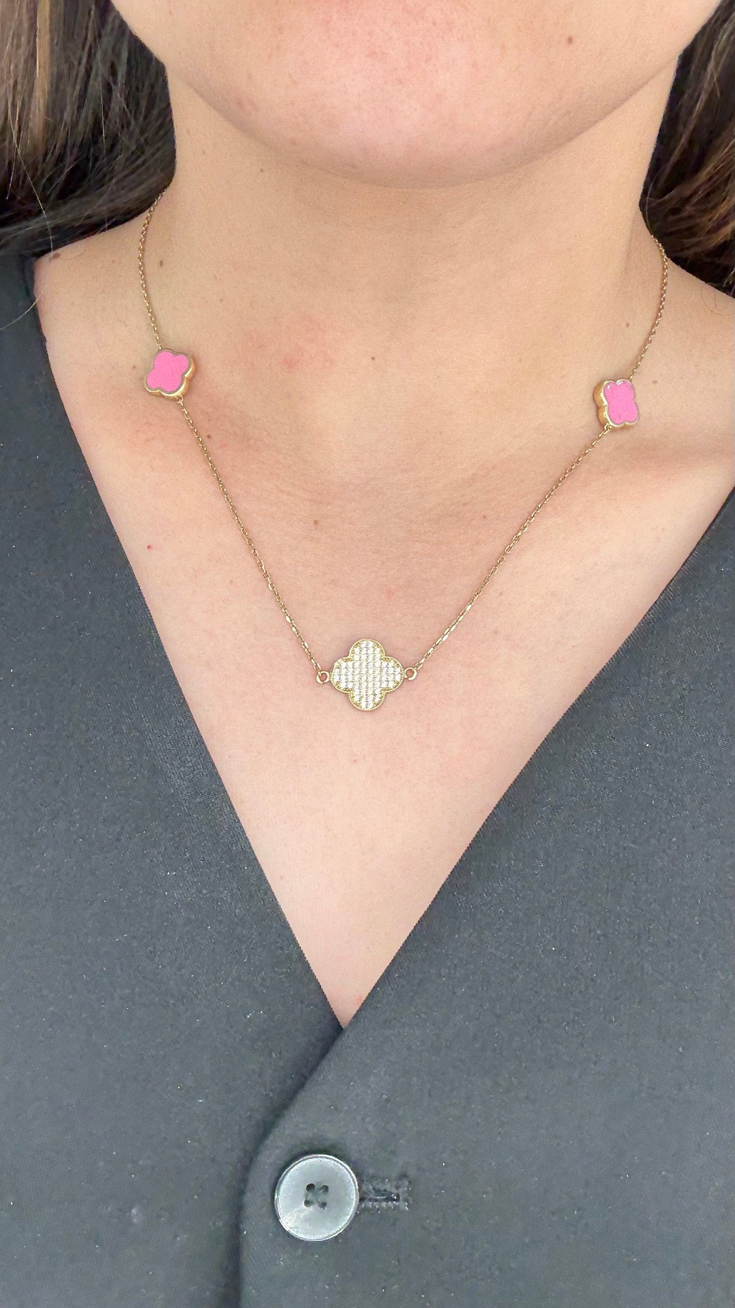 14KT GOLD PINK NECKLACE
