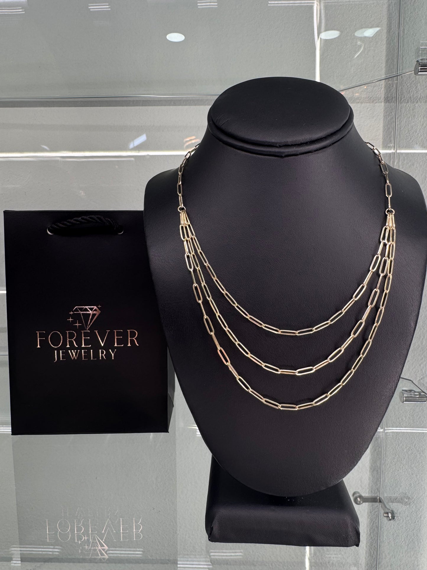 14K Gold 3 Necklaces in 1