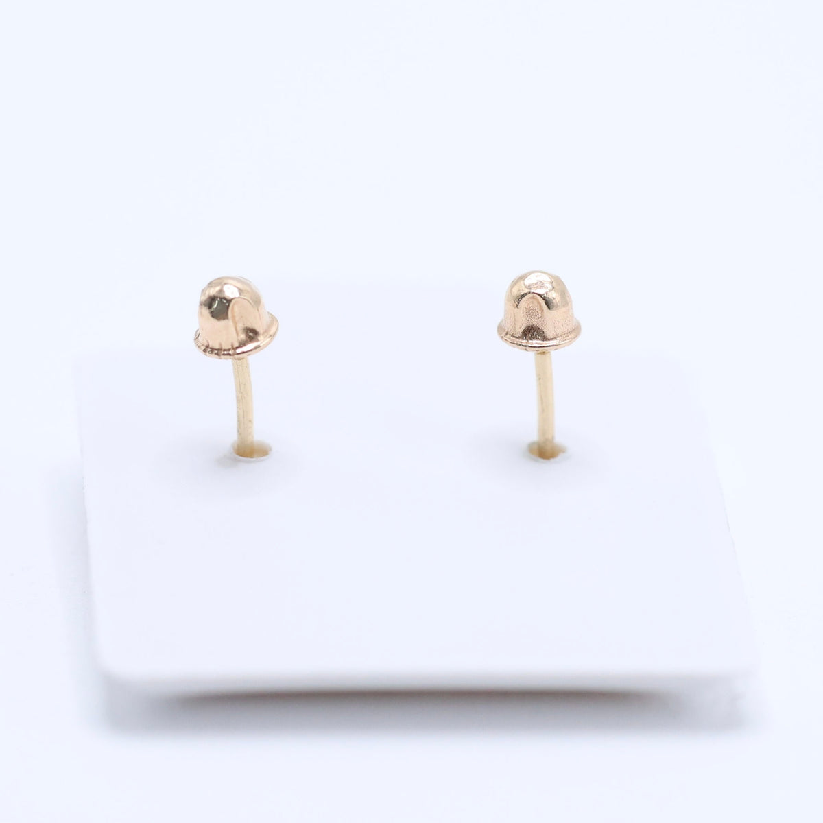 14KT GOLD OVAL LUCKY SYMBOL SCREW ON EARRINS - BLACK LUCK SYMBOLS