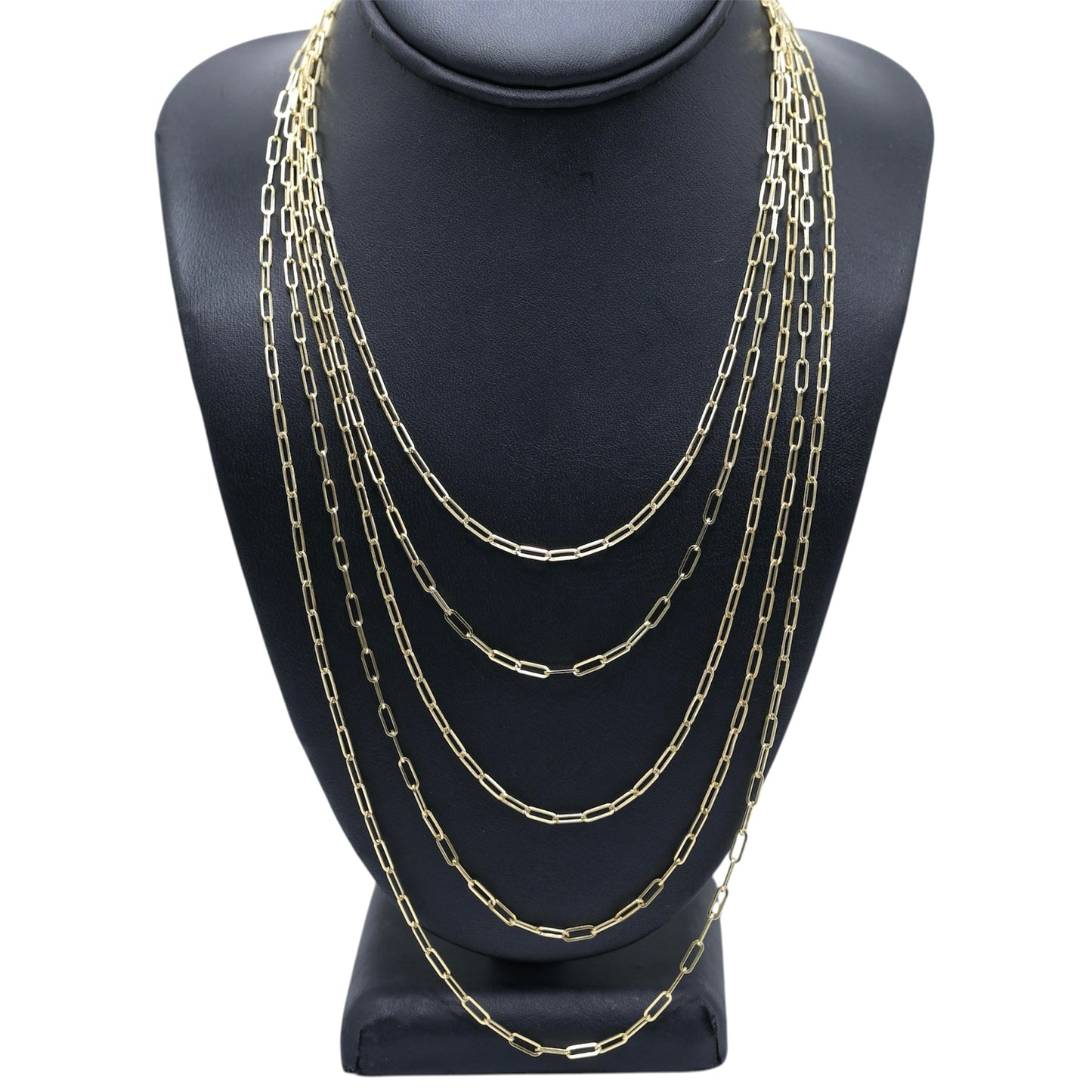 14KT GOLD PAPERCLIP NECKLACE 2.5MM - SEMISOLID