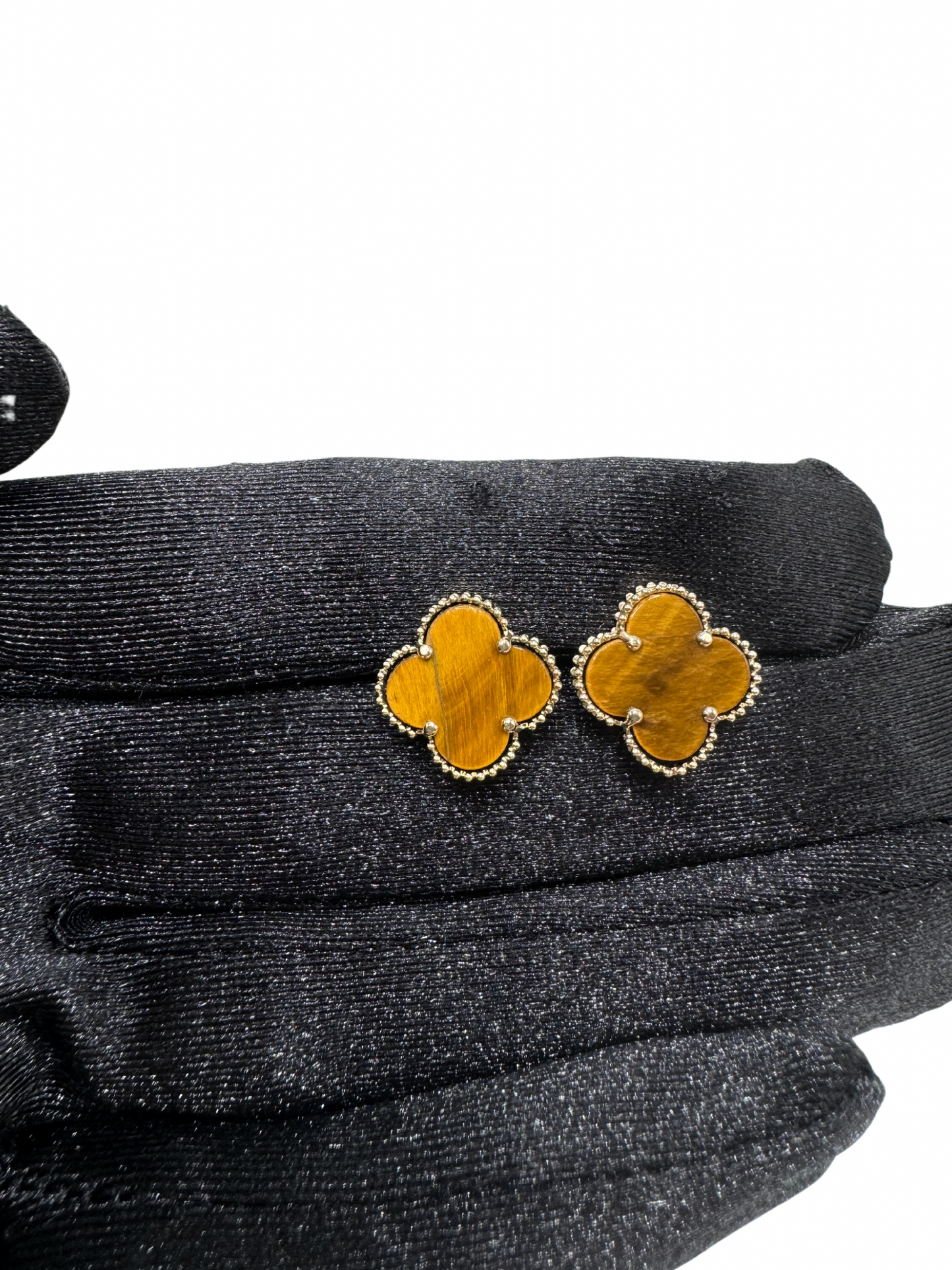 14K BROWN FLOWER EARRINGS