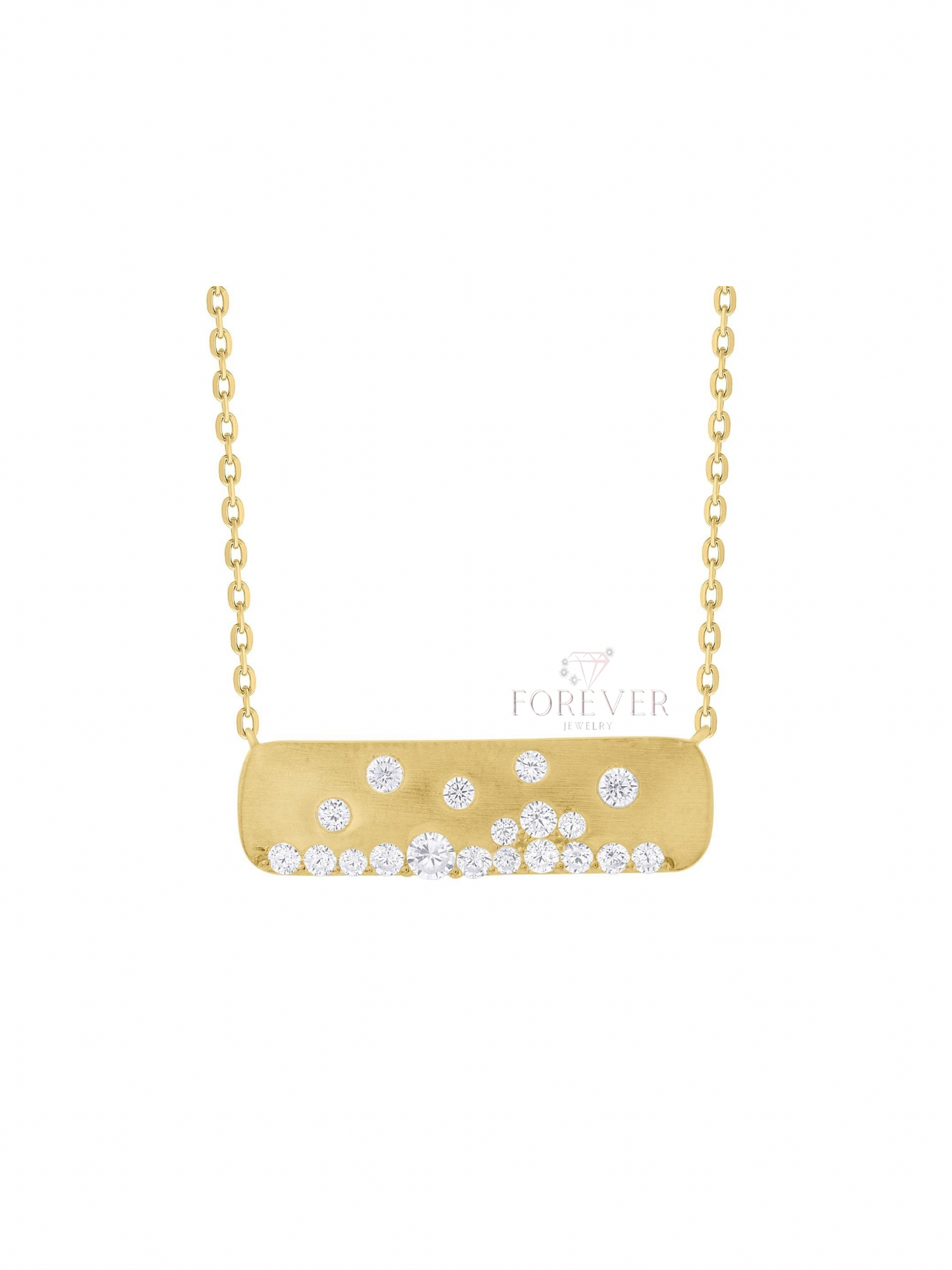 14KT GOLD DIAMOND BAR