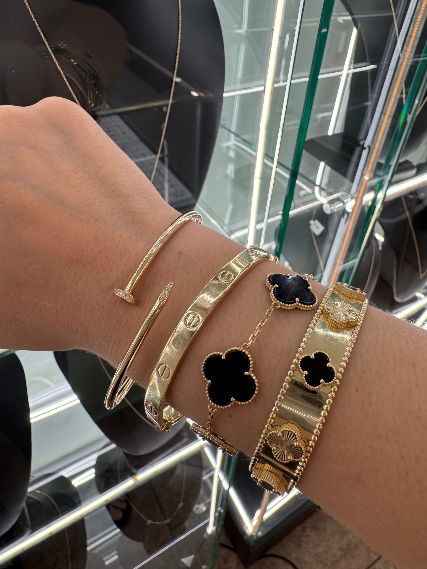 14K Gold Nail Bracelet