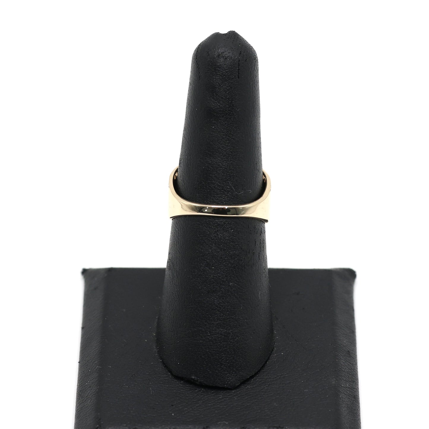 14KT GOLD CUBIC ZIRCONIA HEART PLAQUE RING 2 BAND - FREE LASER ENGRAVING