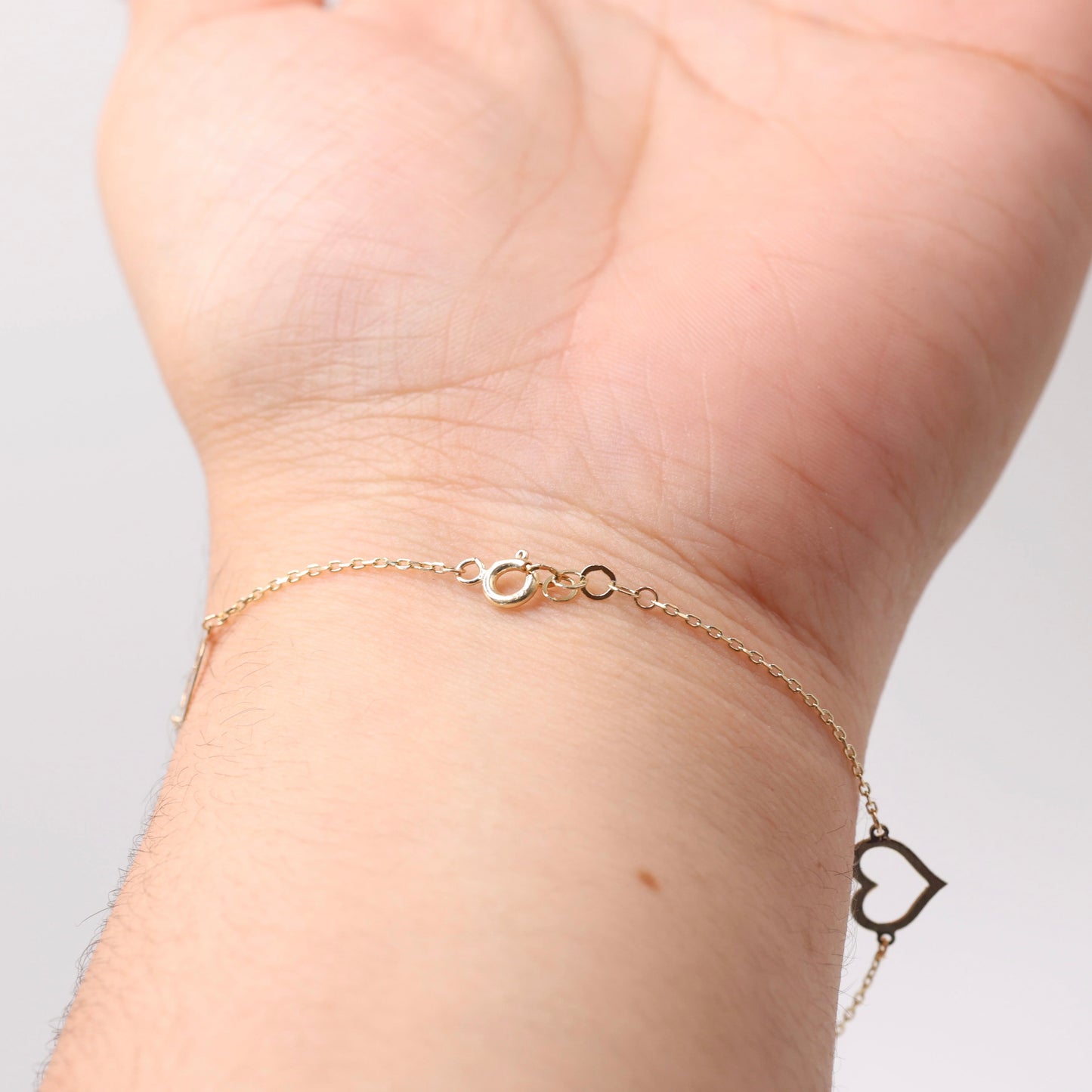 14KT GOLD DAINTY 4 HEART BRACELET