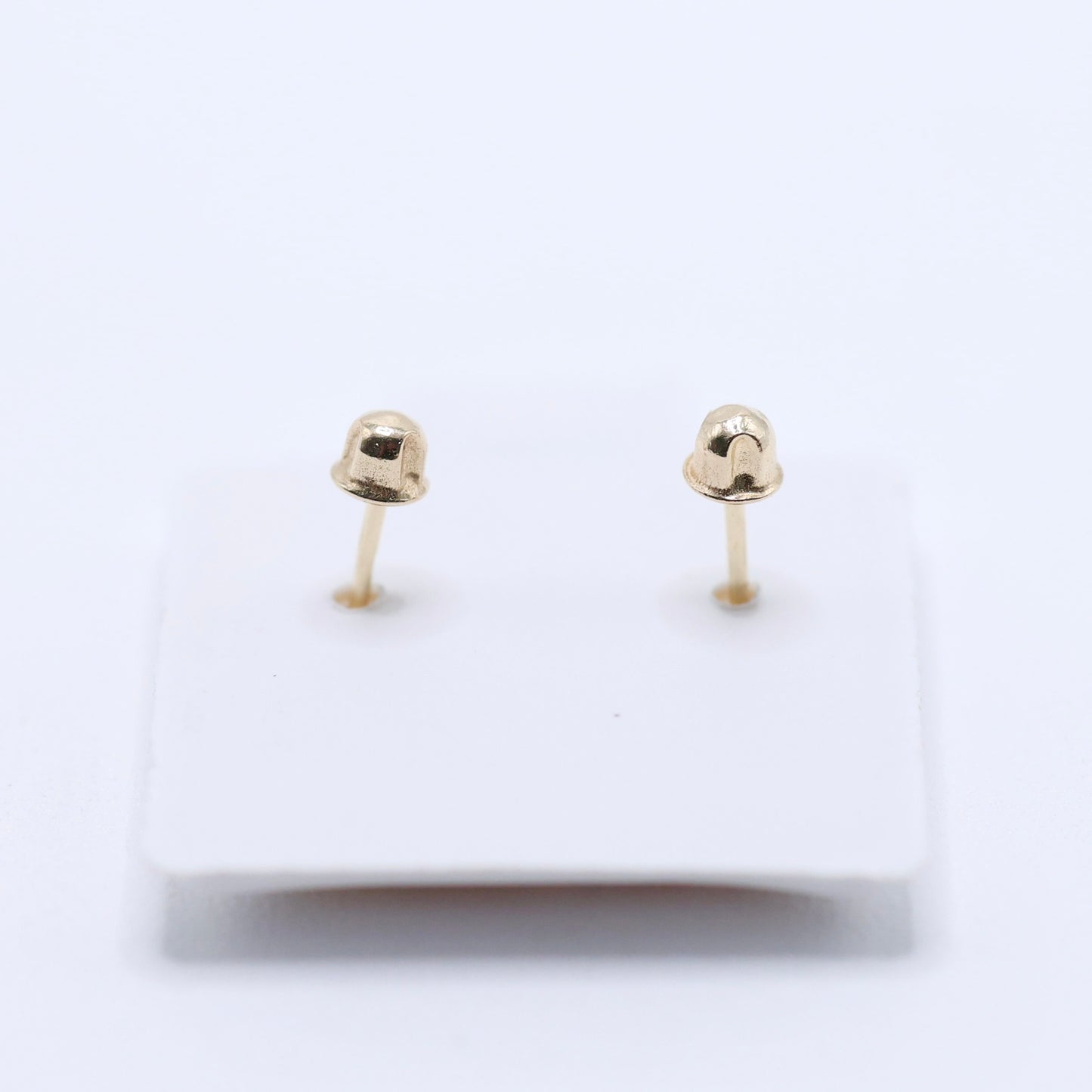 14KT GOLD SQUARED CROSS EARRINGS SCREW ON