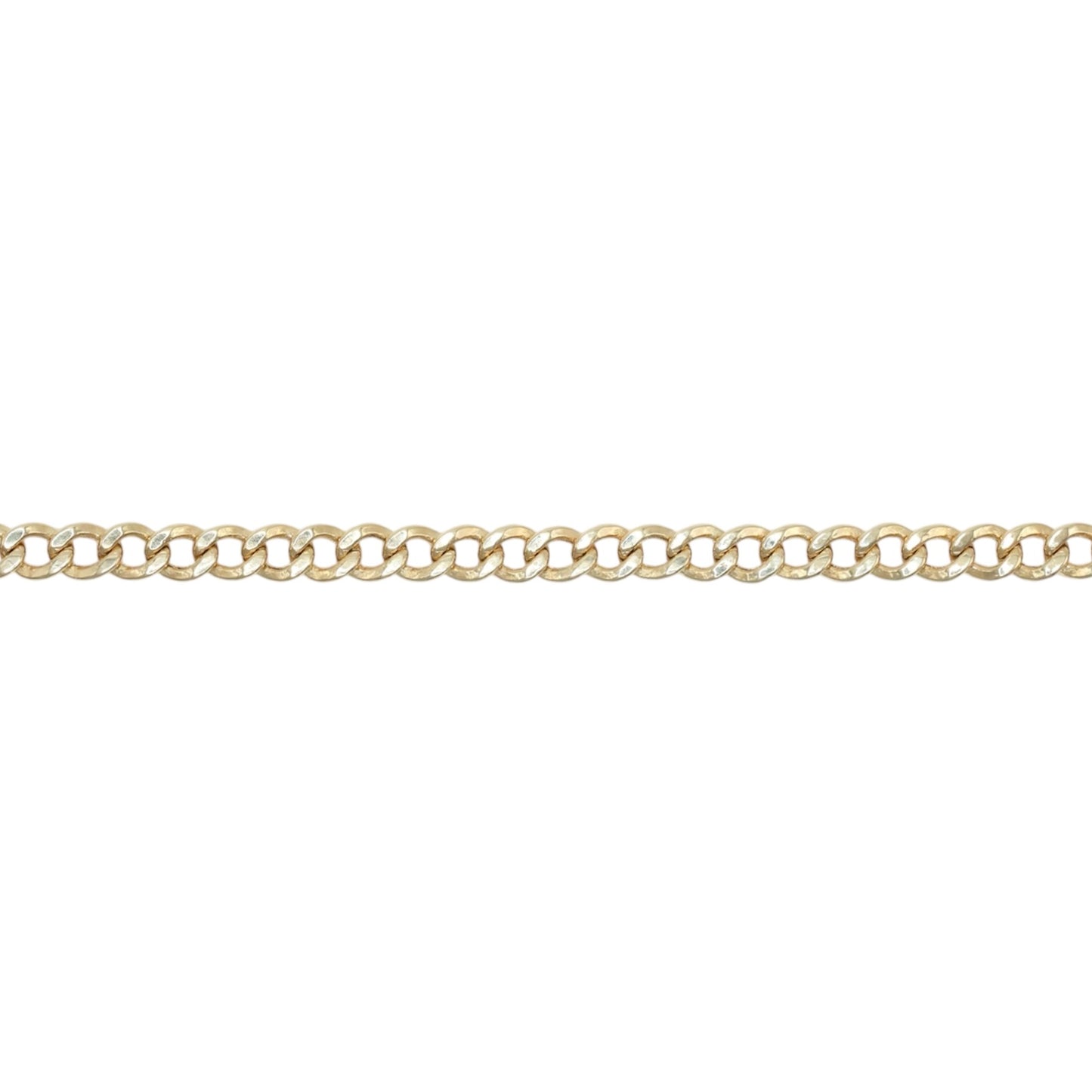 14KT GOLD 4MM CUBAN CHAIN BRACELET - SIZE 7