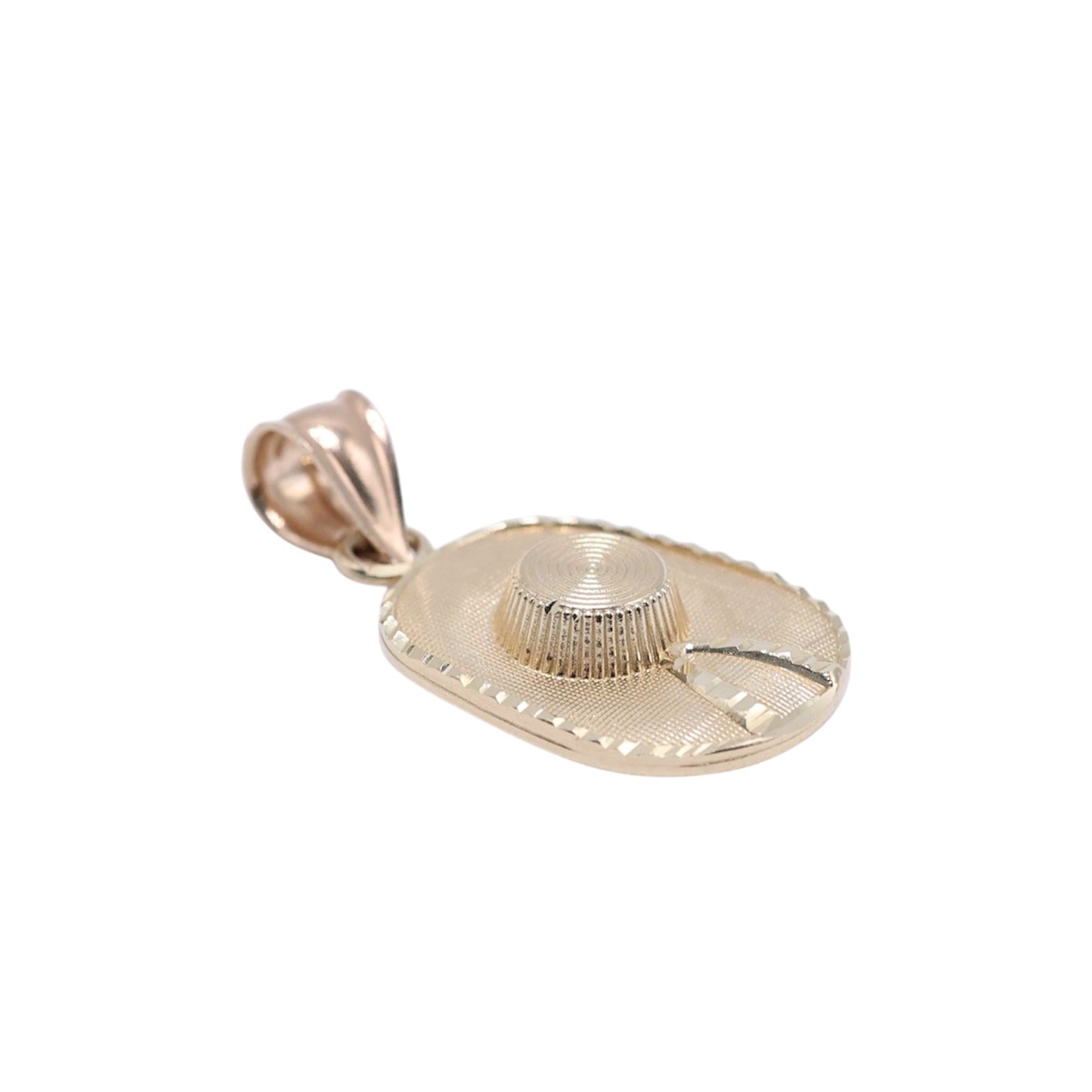 14KT GOLD 3D SOMBRERO PENDANT - SOLID