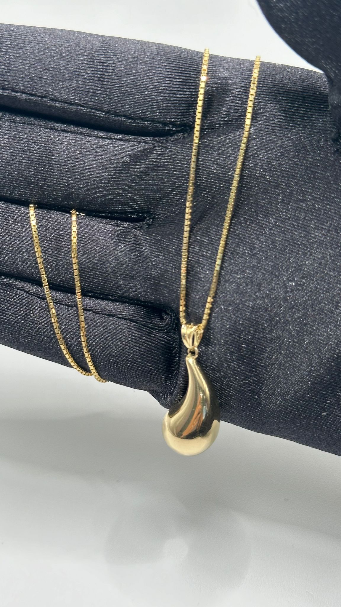 14K DROP NECKLACE W/ CHAIN