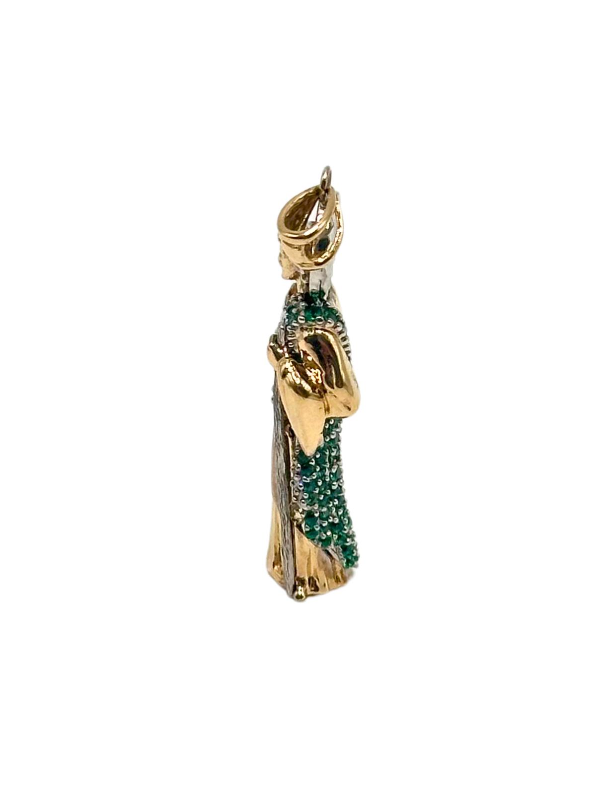 14K GOLD SAN JUDAS PENDANT 30MM (3D)