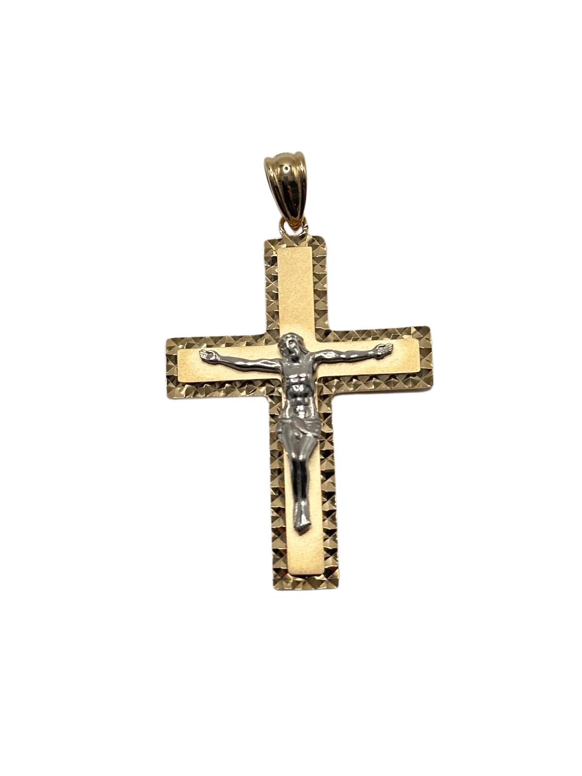 14K GOLD PENDANT CROSS WITH JESUS