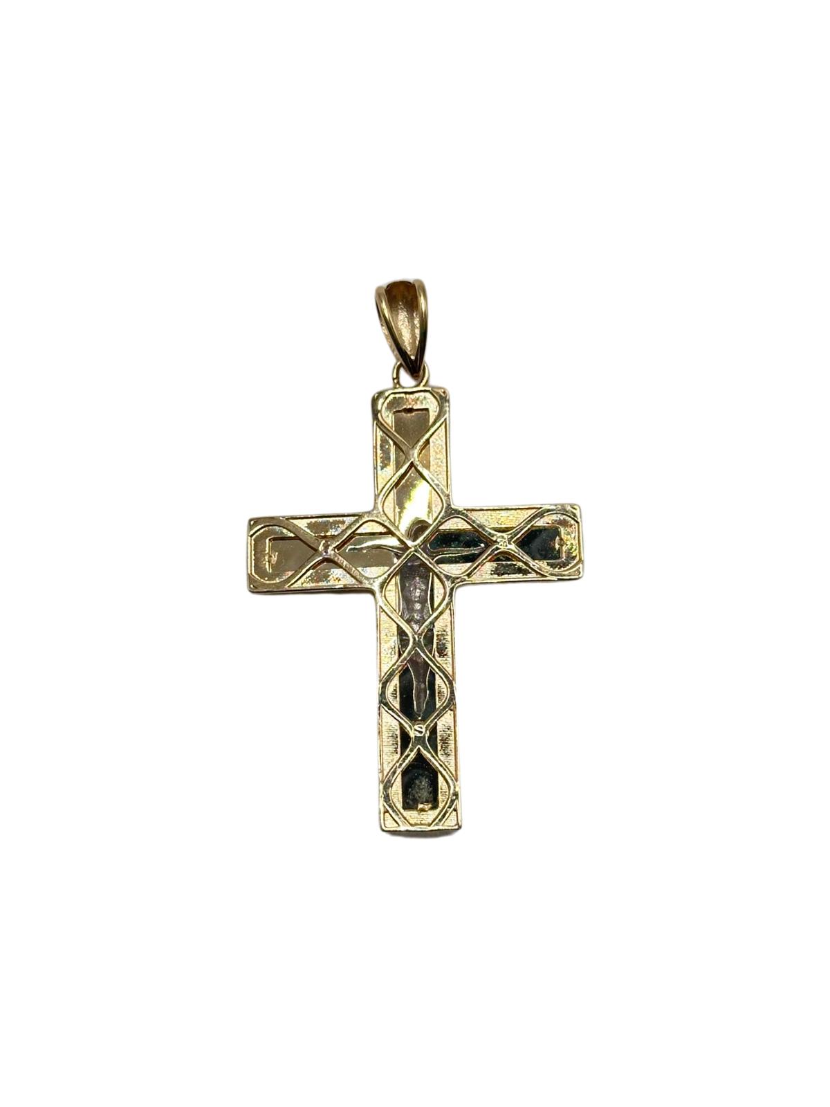 14K GOLD PENDANT CROSS WITH JESUS