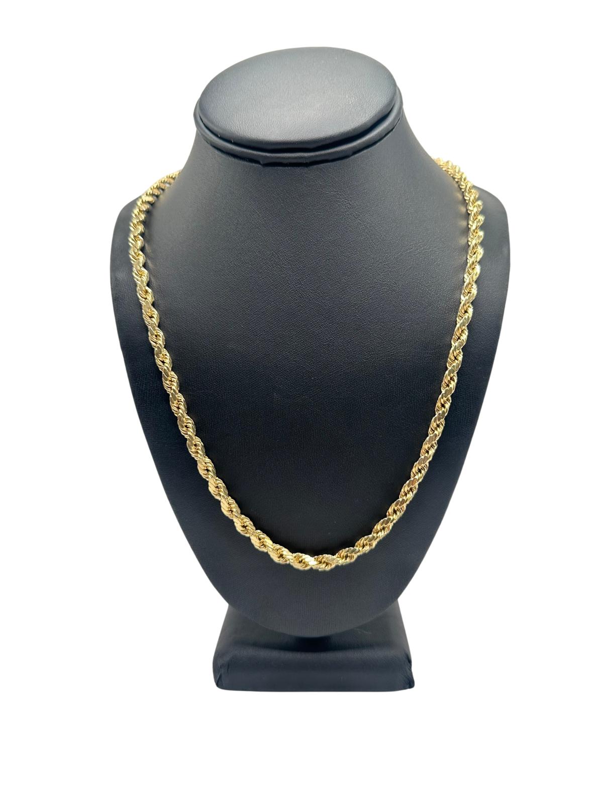 14K GOLD HOLLOW ROPE CHAIN 26''