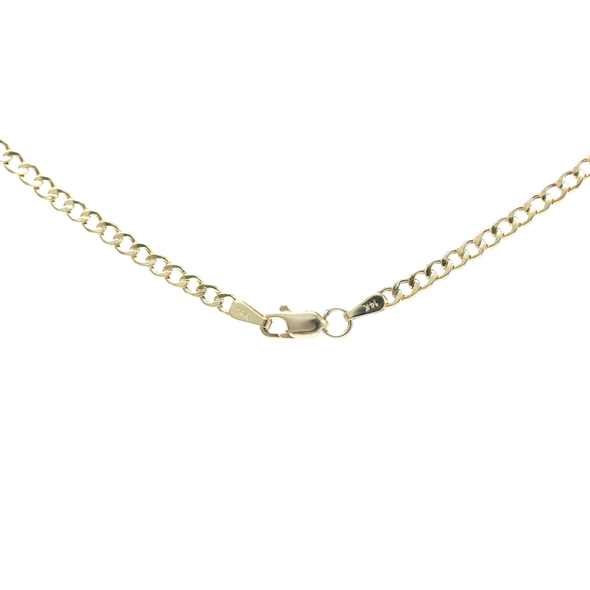 14KT GOLD CUBAN NECKLACE 2.5MM - SEMISOLID