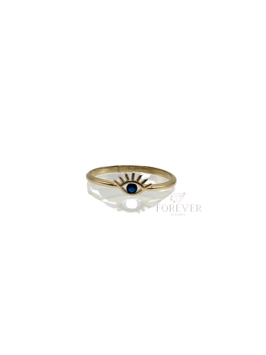 14K GOLD TURKISH EYE RING