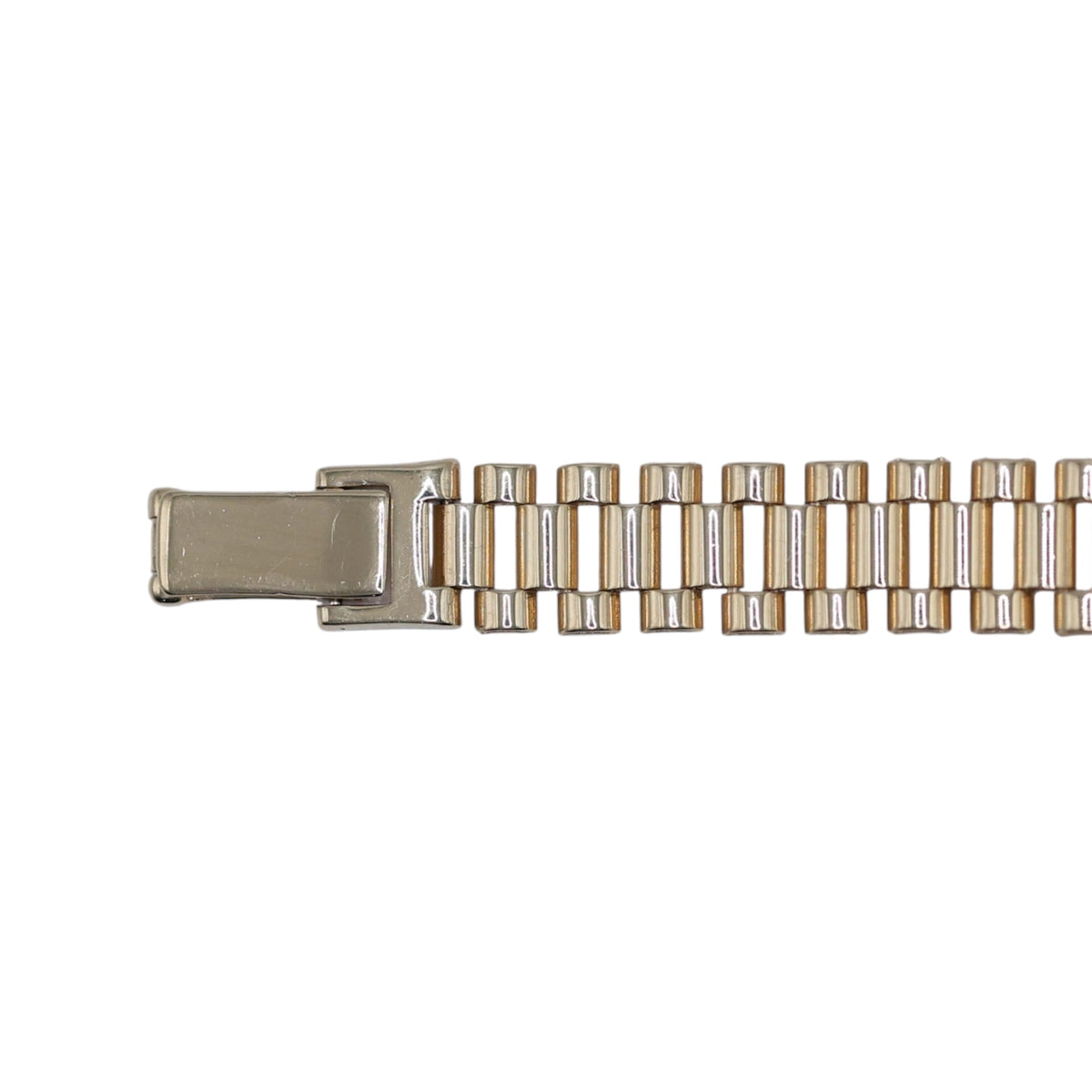 14KT GOLD CUBIC ZIRCONIA STONE LADIES WATCH RIBBED FLEX BAND - SIZE 7