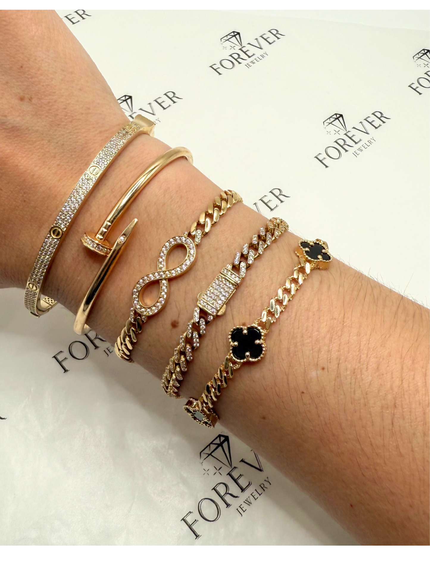 14KT GOLD MONACO BRACELET W/ZIRCONIAS