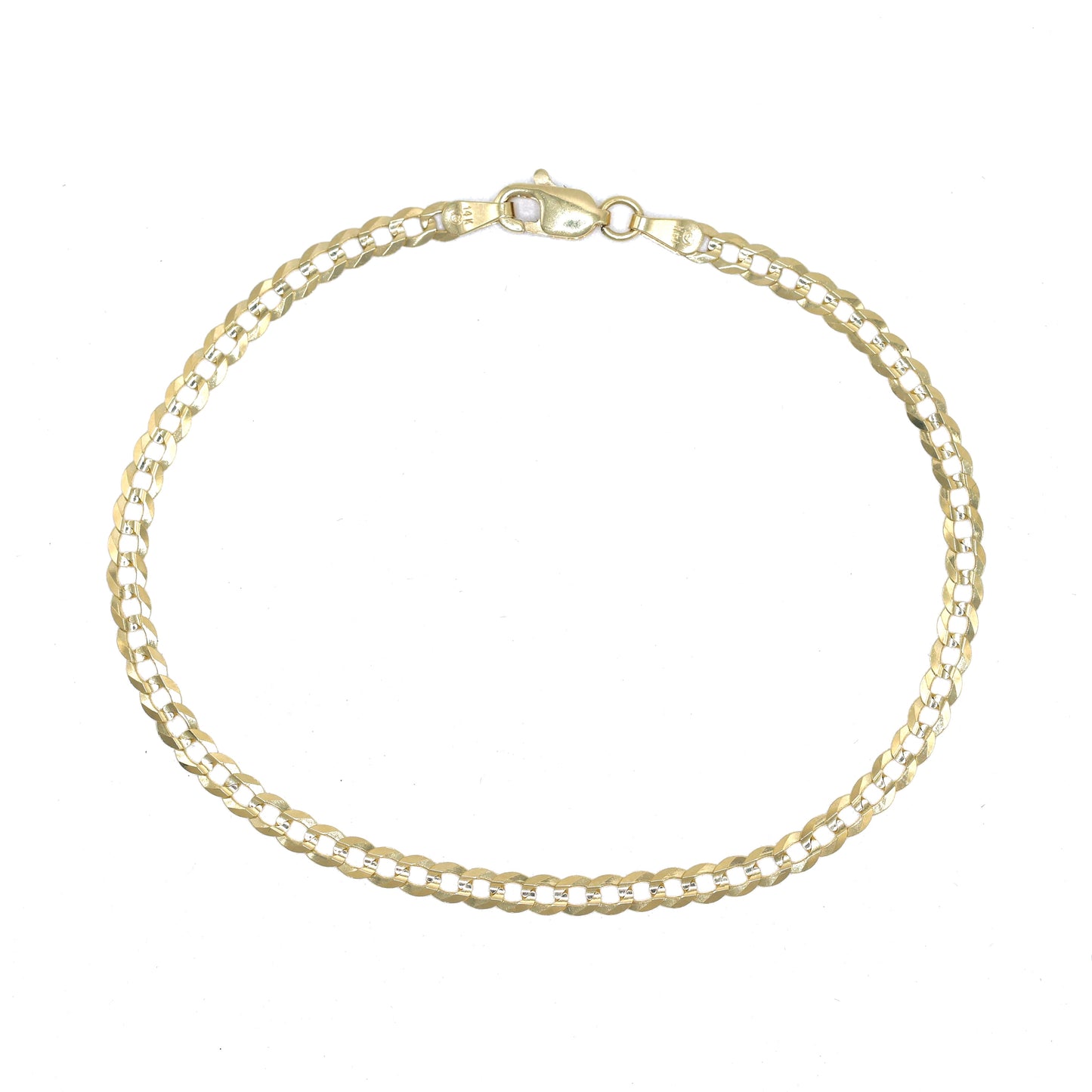 14KT GOLD CUBAN BRACELET 3.5MM - SOLID