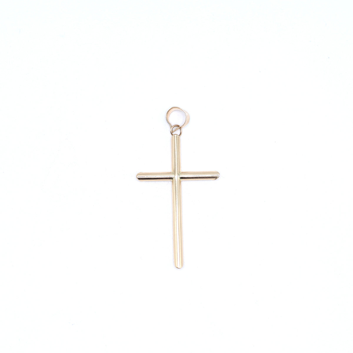 14KT GOLD SIMPLE CROSS NECKLACE PENDANT - 2 SIZES AVAILABLE