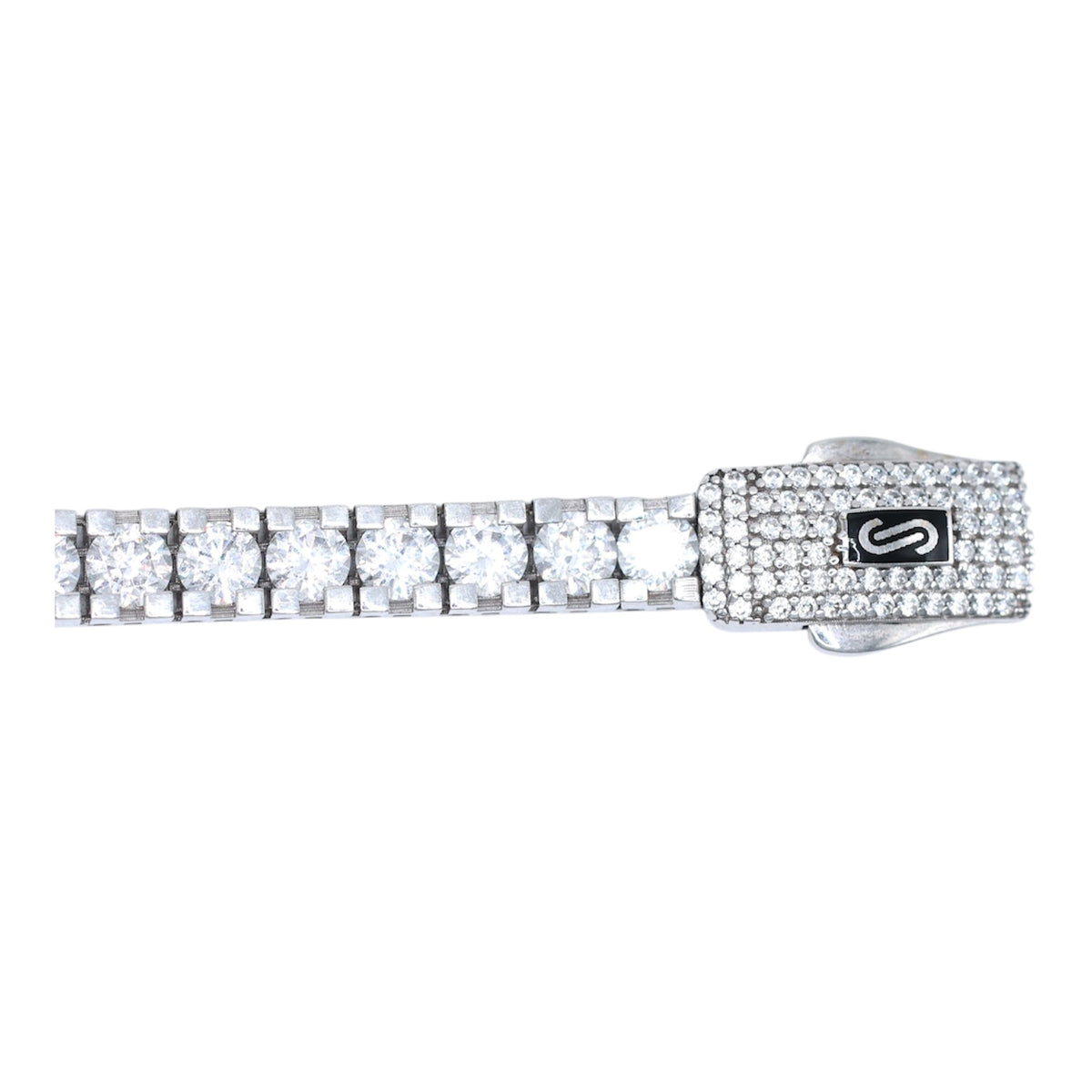 14KT WHITE GOLD MONACO CHAIN AGUA No. 2 BRACELET SIZE 7  - CERTIFIED