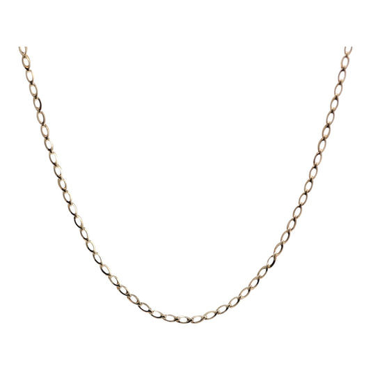 14KT GOLD OVAL LINK NECKLACE 2MM - SEMISOLID