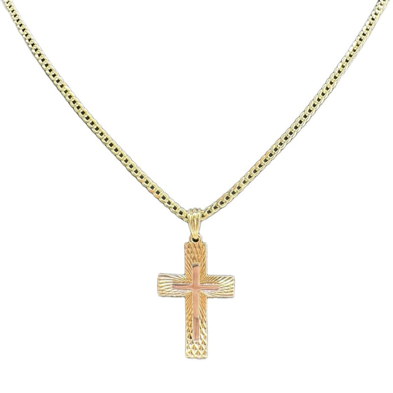 14K Gold Cross with Chain