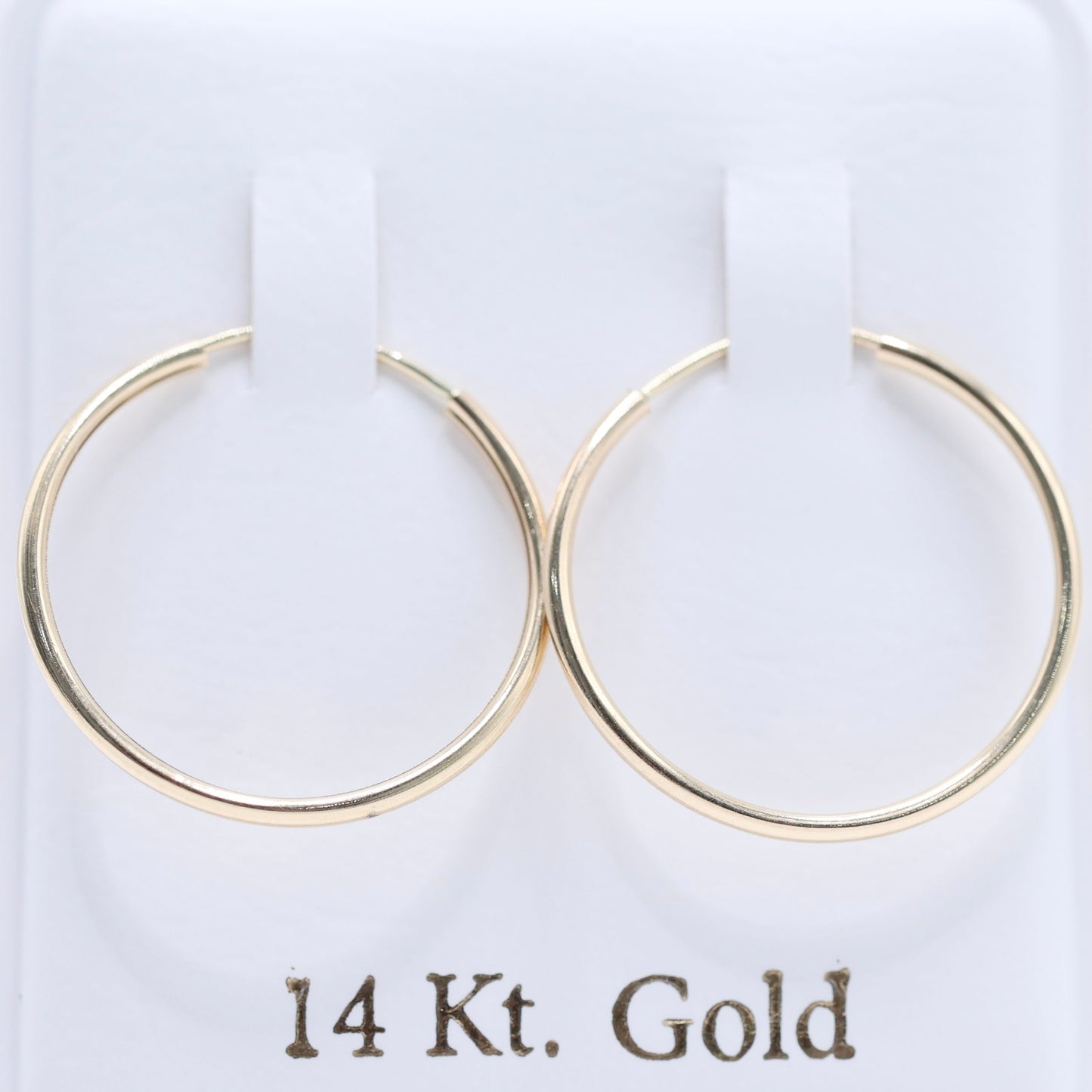 14KT GOLD SEAMLESS HOOPS - 18MM SEMISOLID