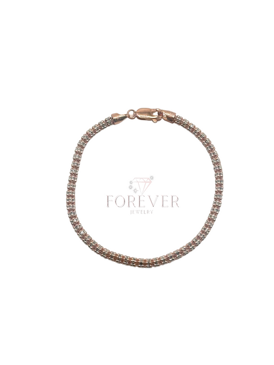 14K ROSE GOLD ICE BRACELET