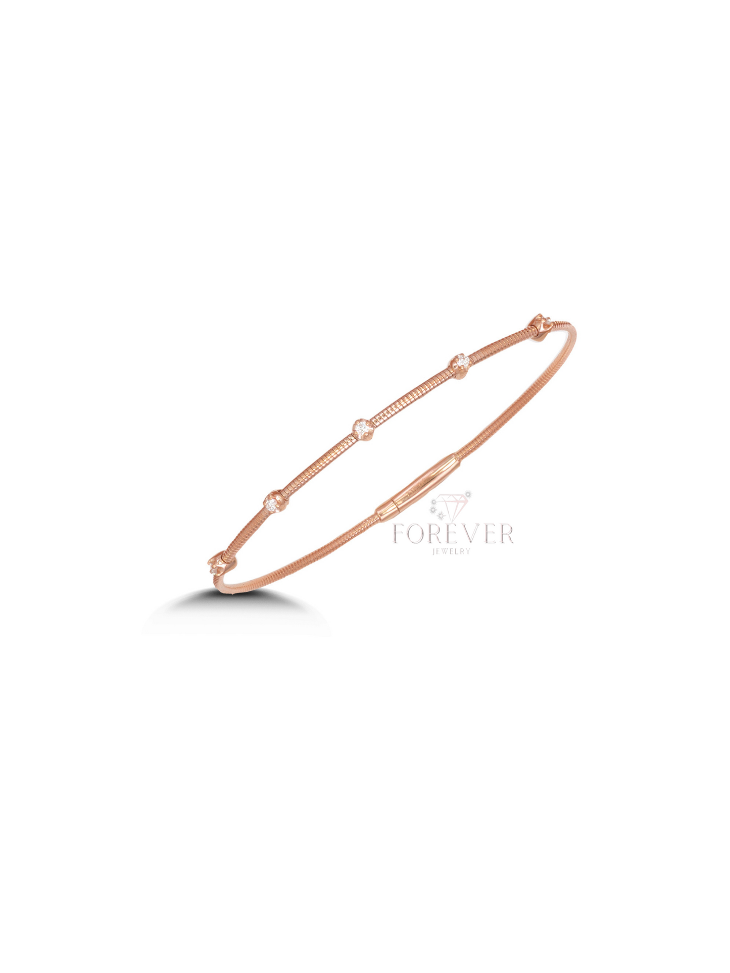 14K ROSE GOLD DIAMOND FLEX BANGLE