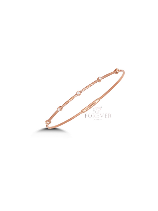 14K ROSE GOLD DIAMOND FLEX BANGLE