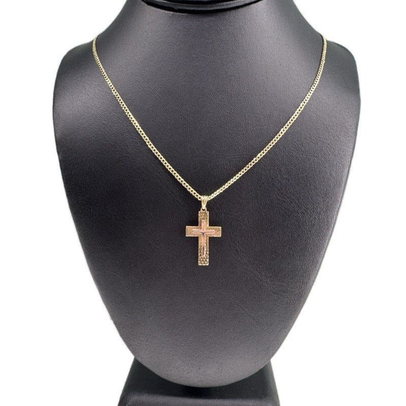 14K Gold Cross with Chain