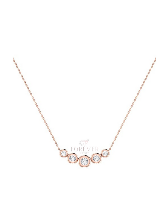 14K ROSE GOLD DIAMOND ILLUSION SET CHEVRON NECKLACE