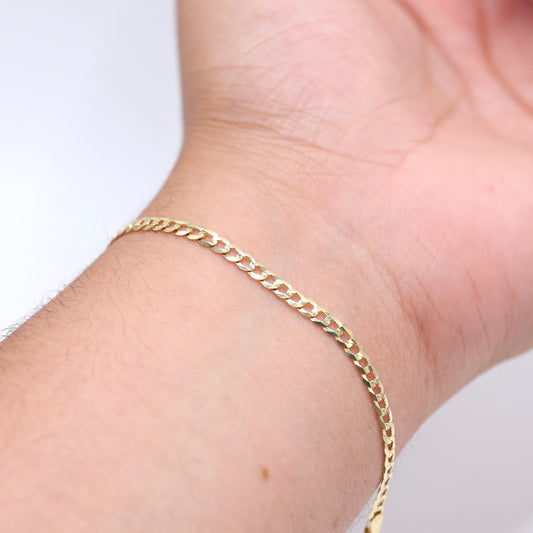 14KT GOLD CUBAN BRACELET 3.5MM - SOLID