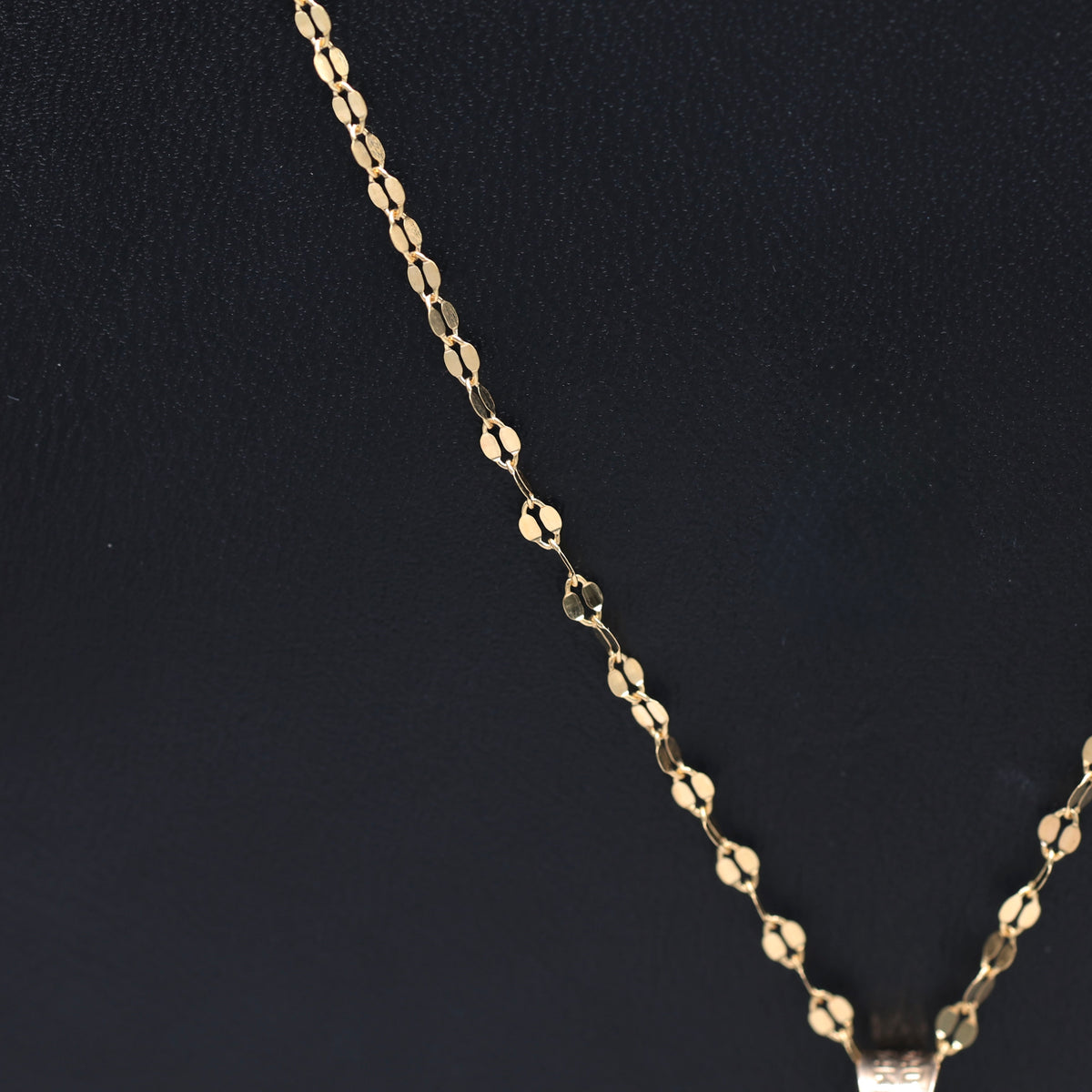 14KT GOLD 3D HEART WITH MIRROR CHAIN SEMISOLID 18" DAINTY 2MM