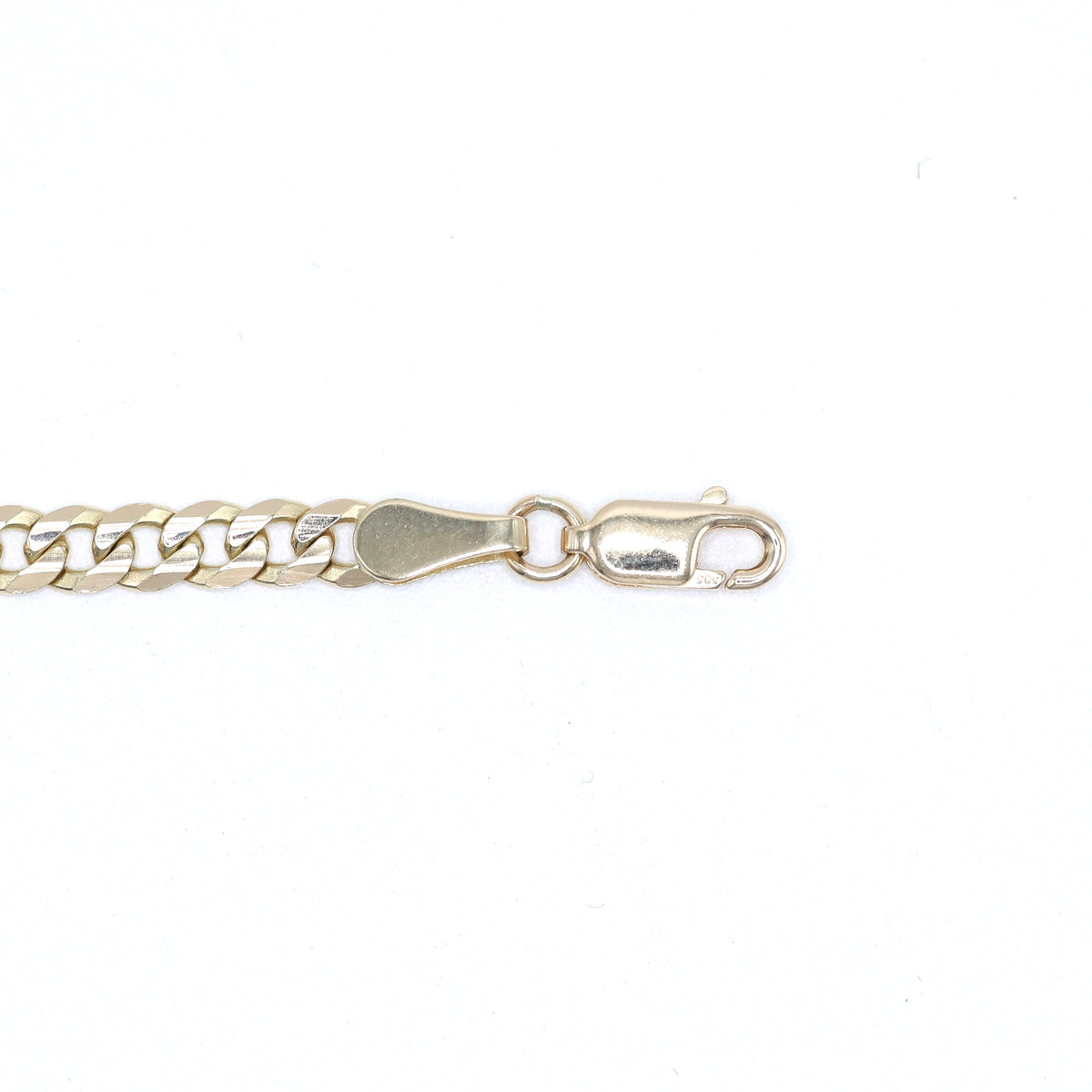14KT GOLD 4MM SOLID CUBAN BRACELET - SIZE 8