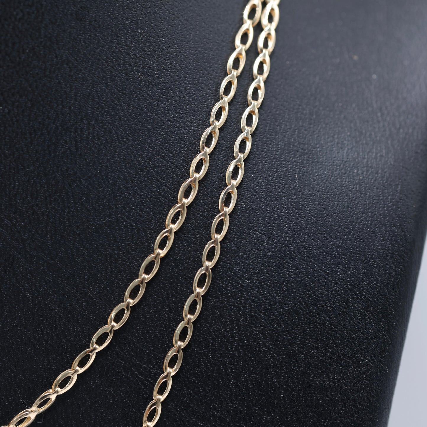 14KT GOLD OVAL LINK NECKLACE 2MM - SEMISOLID