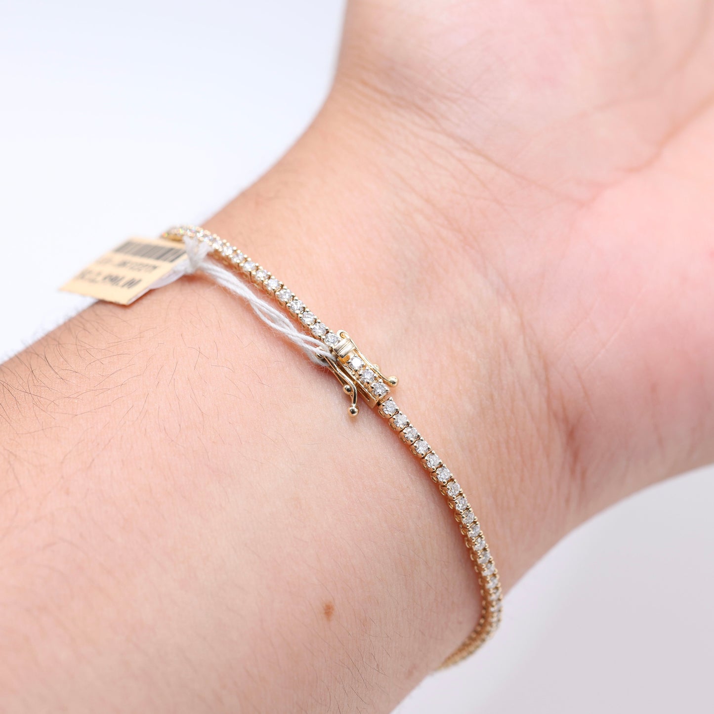 14KT GOLD REAL DIAMOND TENNIS BRACELET - SIZE 7 2 CT LAB GROWN