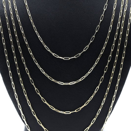 14KT GOLD MINI PAPERCLIP 2.5MM NECKLACE