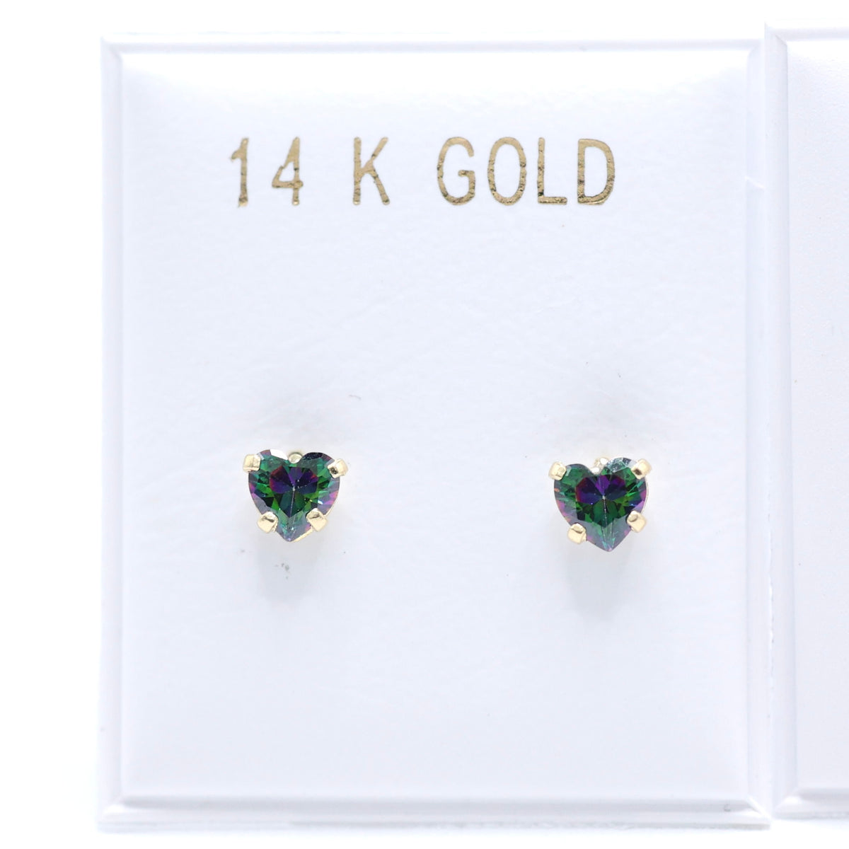 14KT GOLD MINI HEART EARRING SET (4 PIECE)