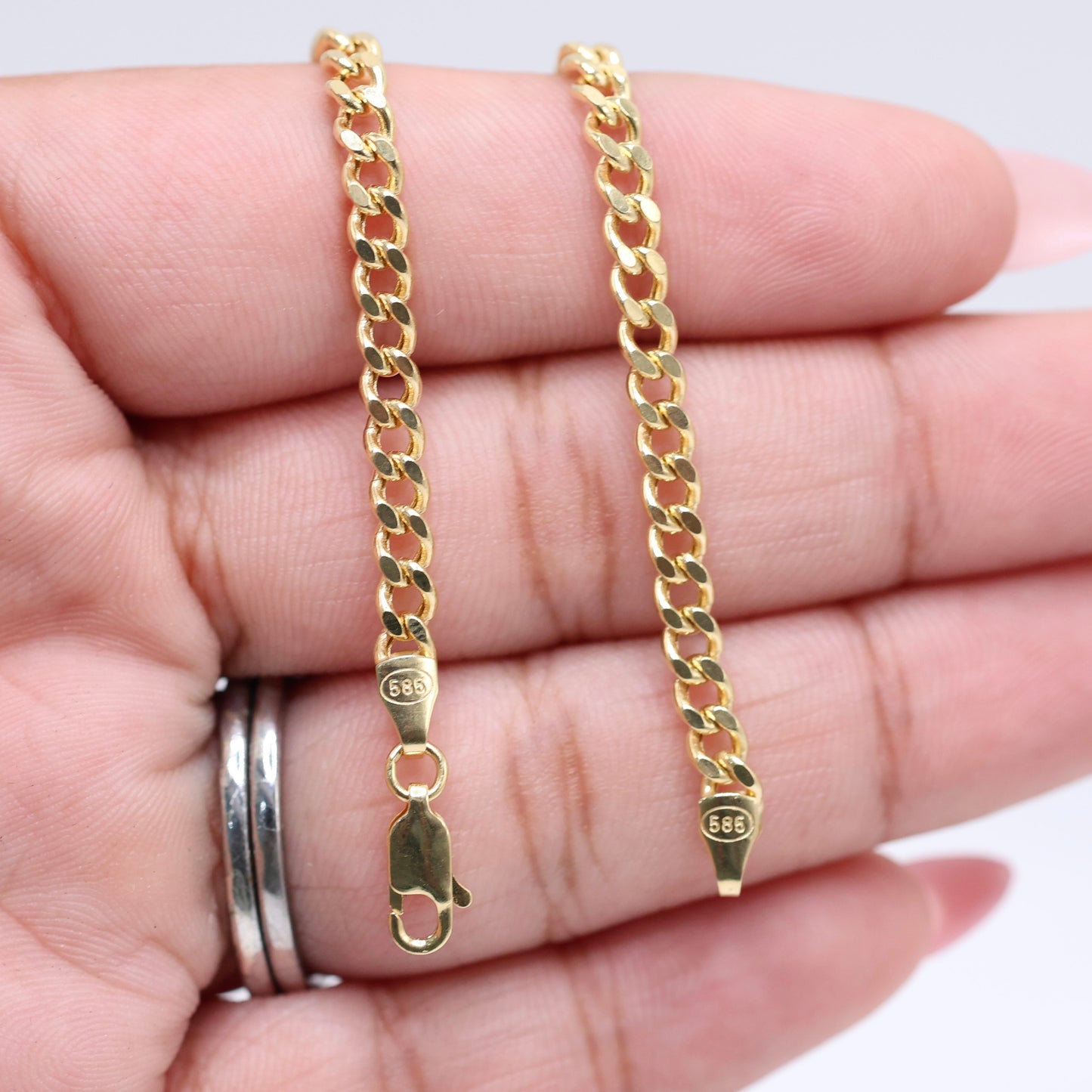 14KT GOLD CUBAN NECKLACE 4MM SEMISOLID