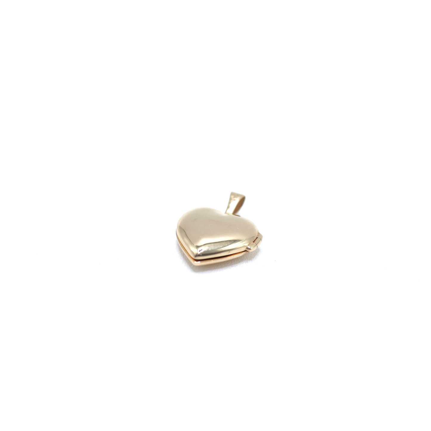 14KT GOLD HEART LOCKET NECKLACE PENDANT - PICTURE LOCKET ASSEMBLY NOT INCLUDED
